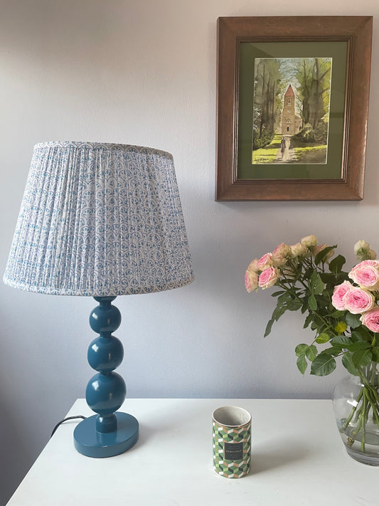 Blue Bobbin Lamp Base