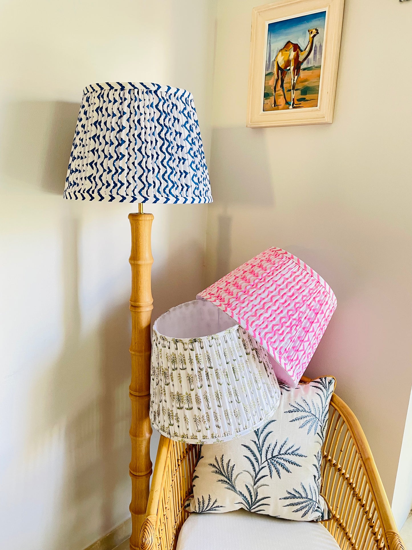 Blue Zigzag Lampshade